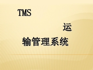 TMS运输管理系统
