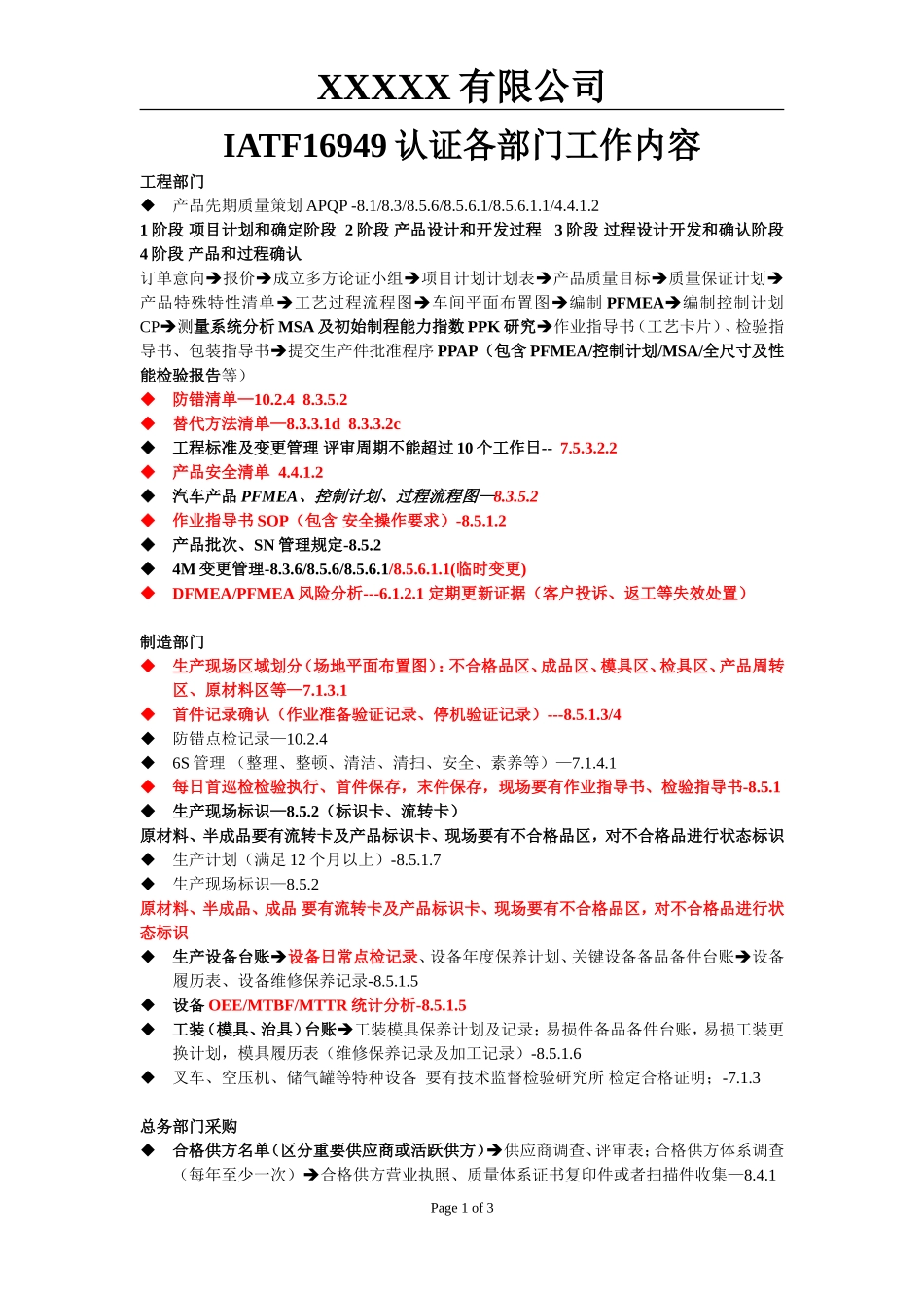 IATF16949-2016各部门准备资料清单_第1页