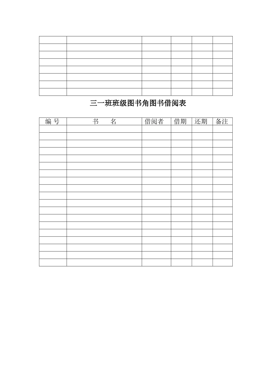 班级图书角登记表_第3页
