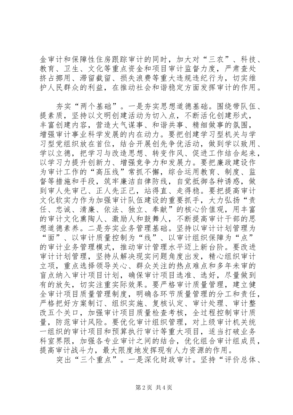 审计局长在务虚大会讲话_第2页