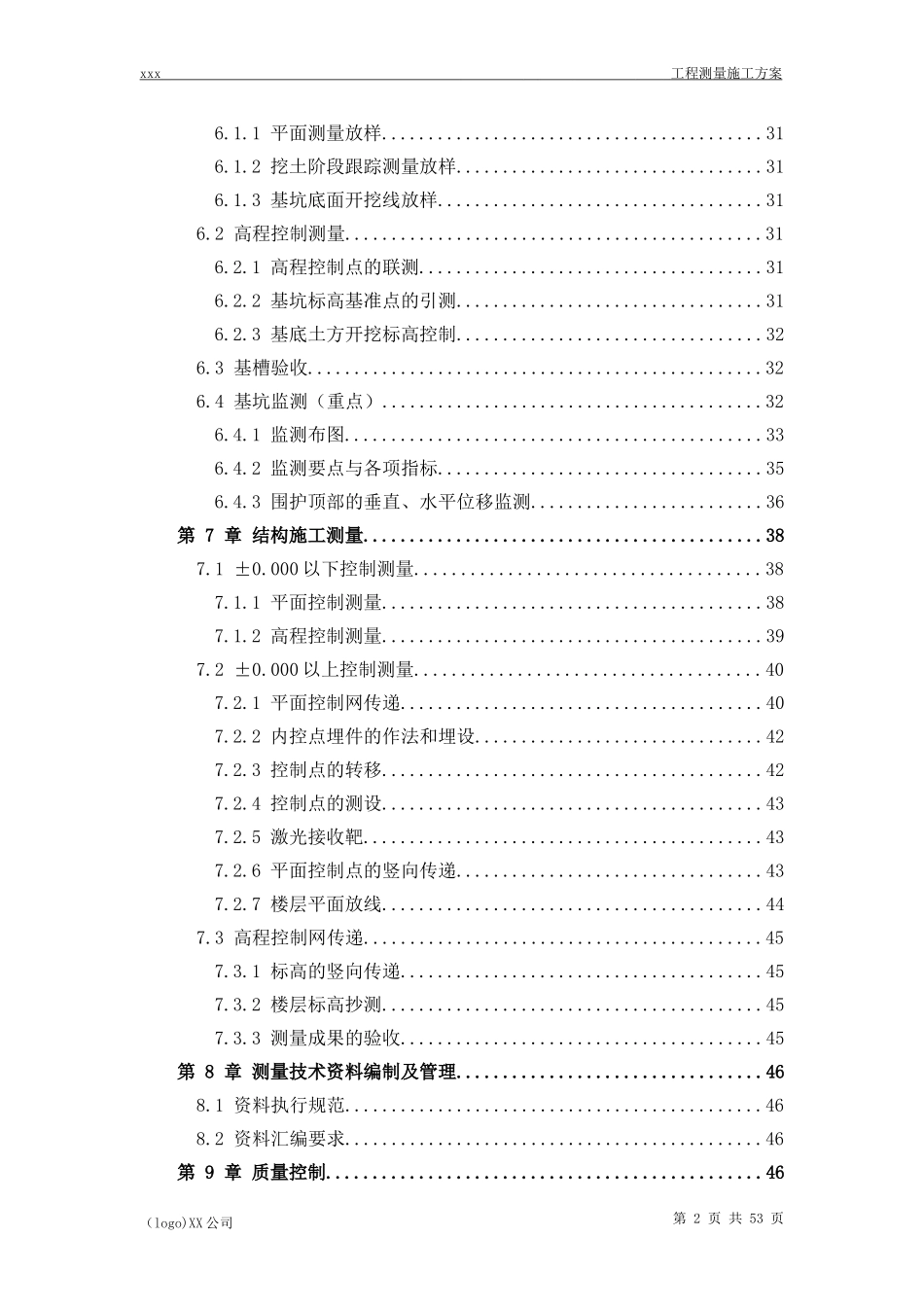XXX工程测量施工方案(含深基坑) (2)_第2页