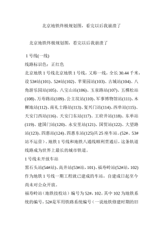 北京地铁终极规划图,看完以后我崩溃了 (2)