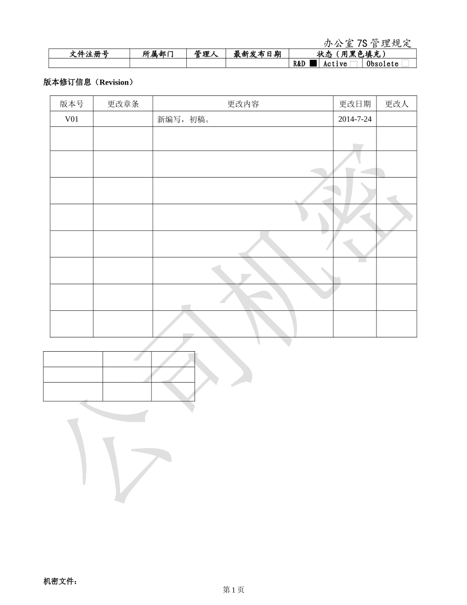 办公室7S管理规定 (2)_第1页