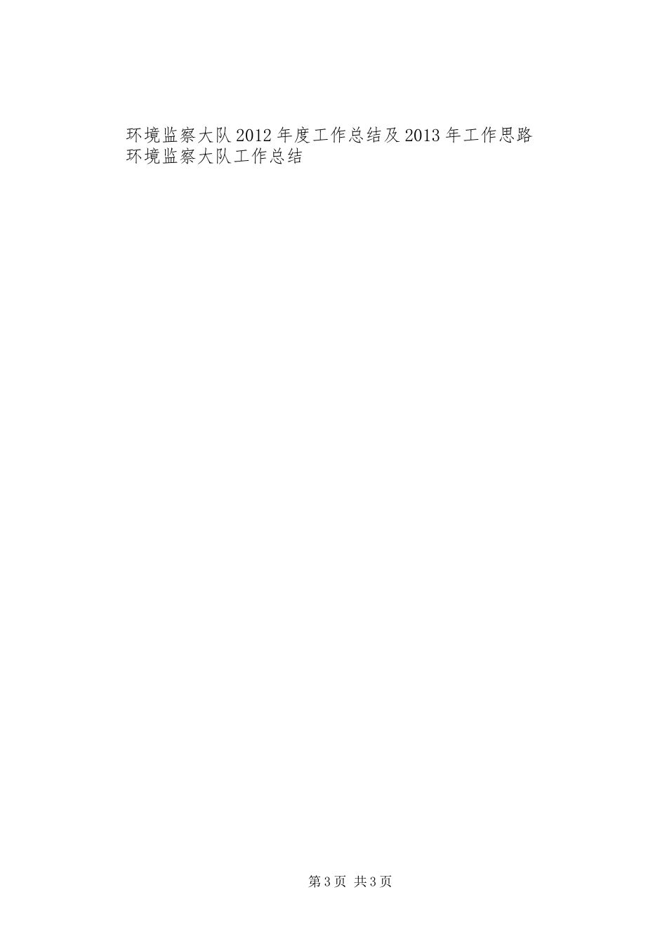 XX年环境监察大队工作总结及XX年工作计划_第3页