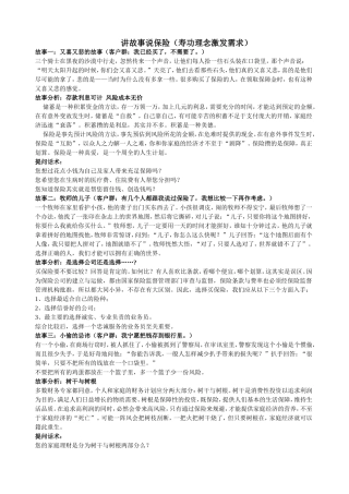 保险小故事及实用话术