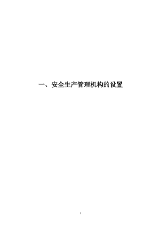 安全生产管理机构的设置