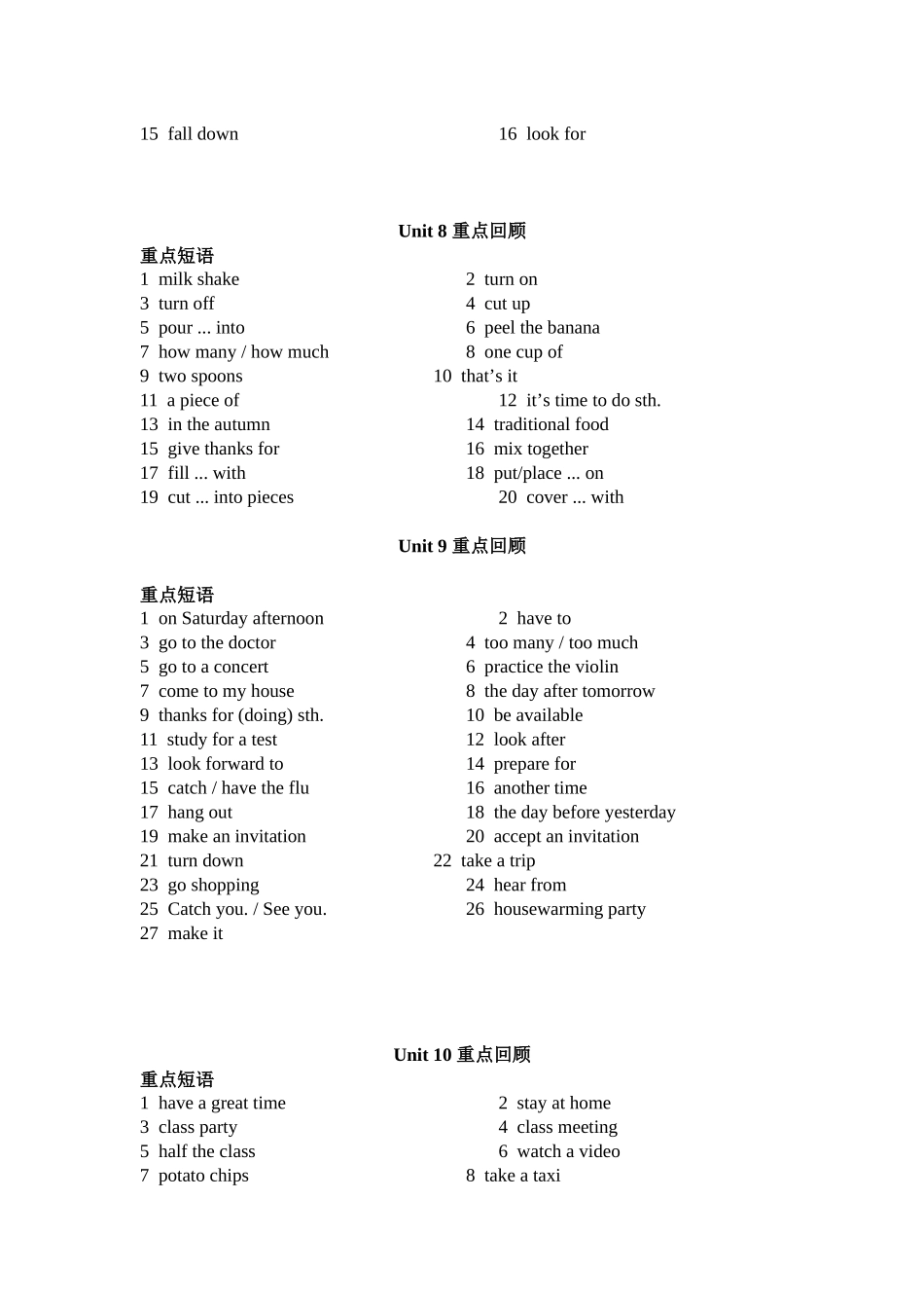 八年级上册英语短语_第3页