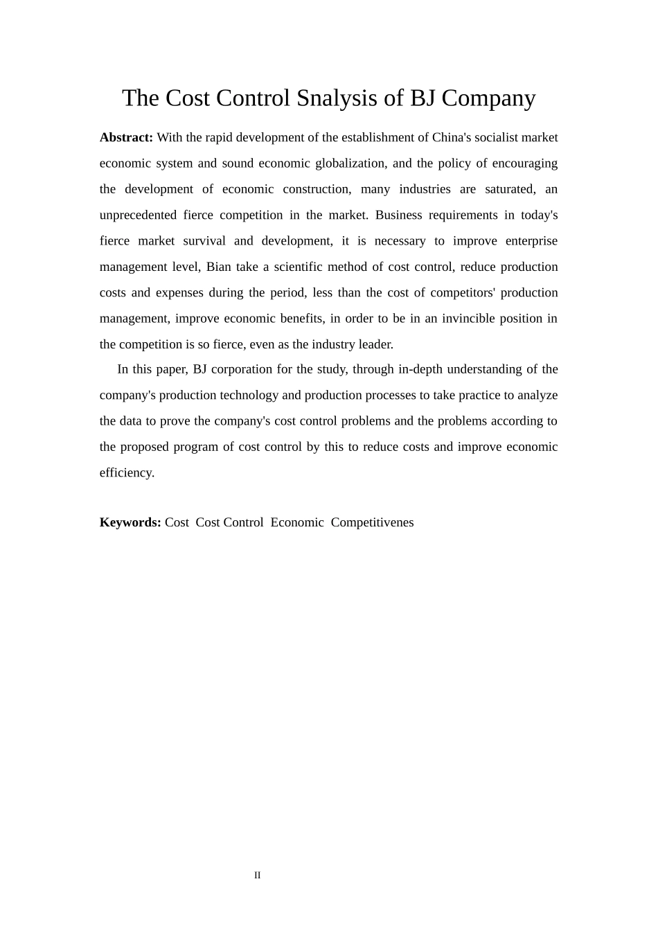 本科毕业论文——成本控制论文_第2页