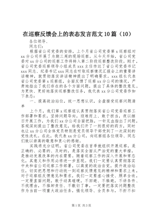在巡察反馈会上的表态发言范文10篇（10）