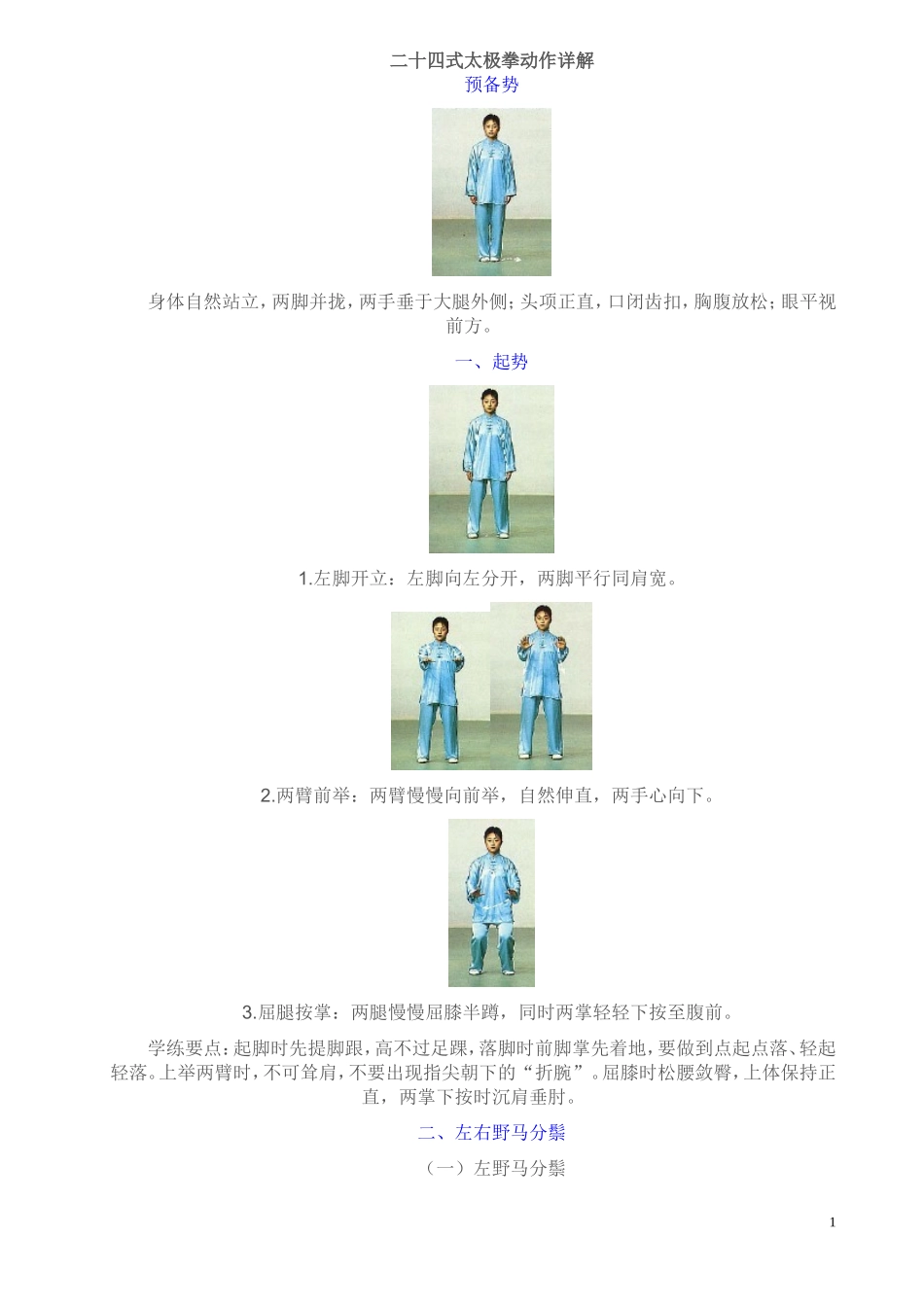 标准二十四式太极拳分解动作详图 (2)_第1页