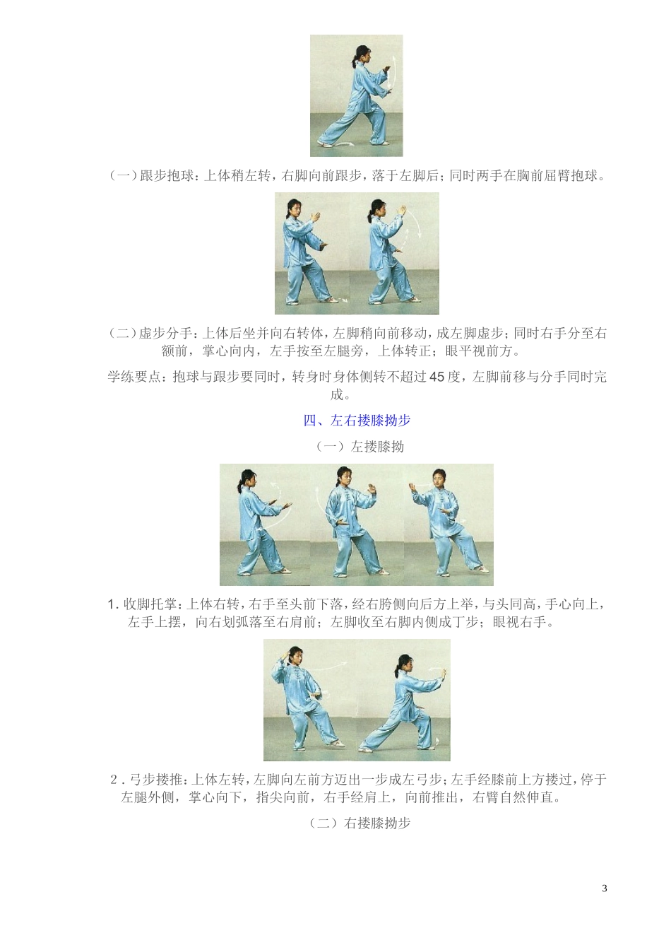 标准二十四式太极拳分解动作详图 (2)_第3页