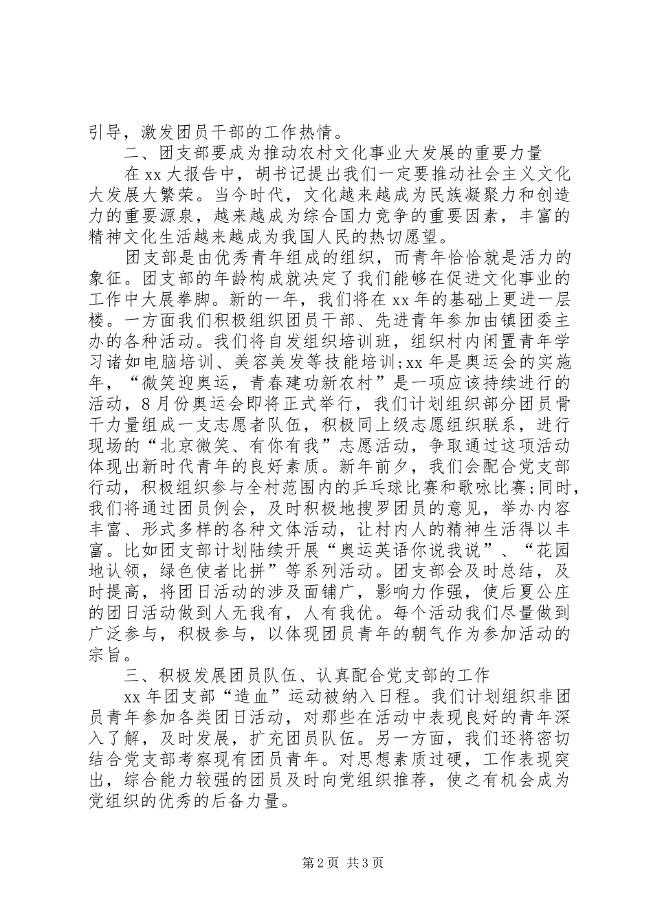 农村团支部工作计划_第2页