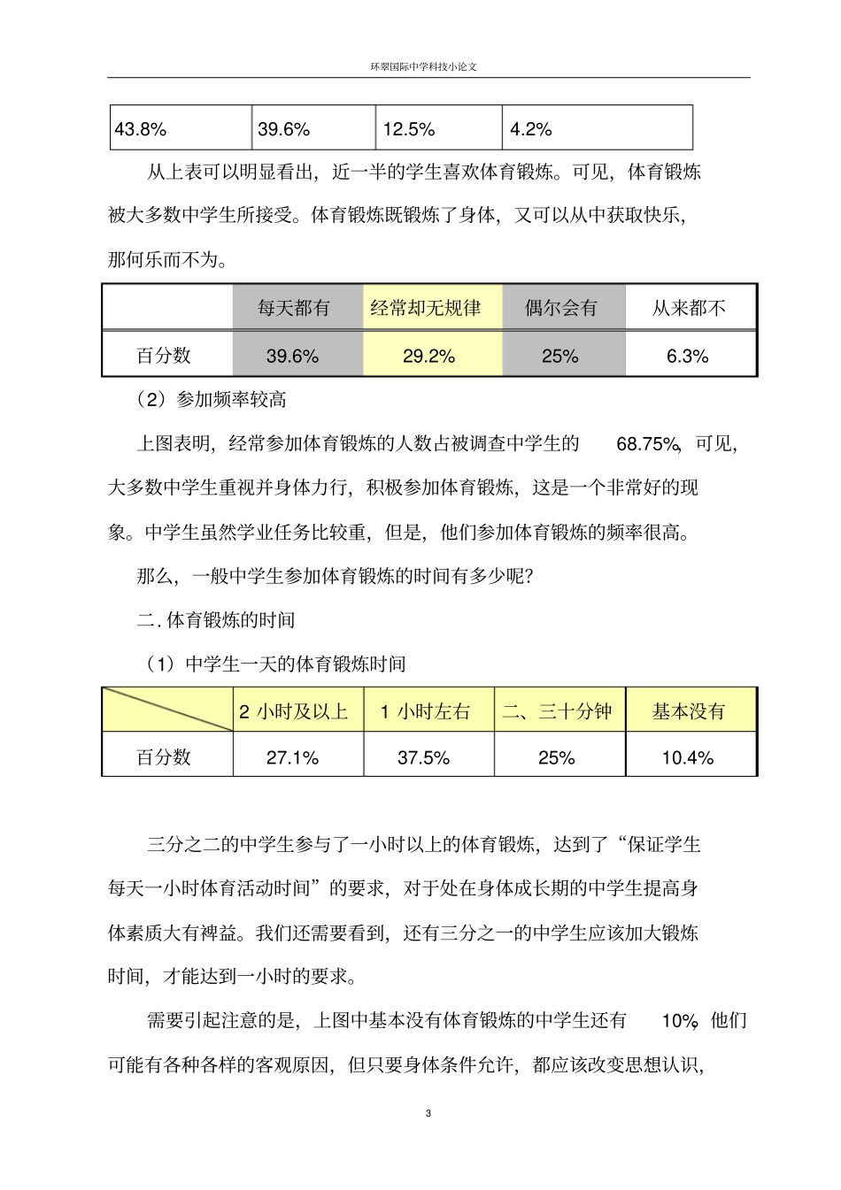 中学生体育锻炼情况调查报告汇编_第3页