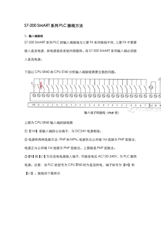 S7-200 SMART系列PLC接线方法