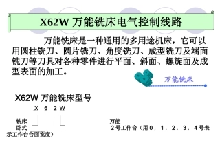 X62W万能铣床电气控制线路