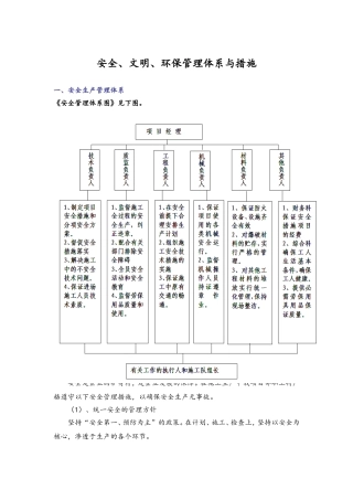安全、文明、环保管理体系与措施