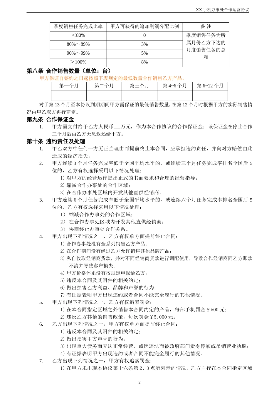 办事处合作运营协议(V1.0)_第2页