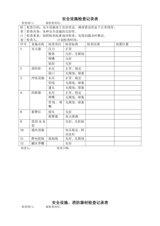 安全设施检查记录表