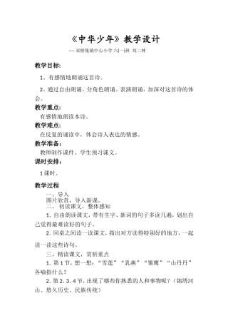 ）中华少年教学设计