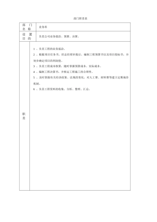 安装公司部门职责