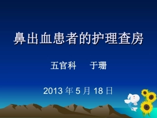 鼻出血护理查房.ppt
