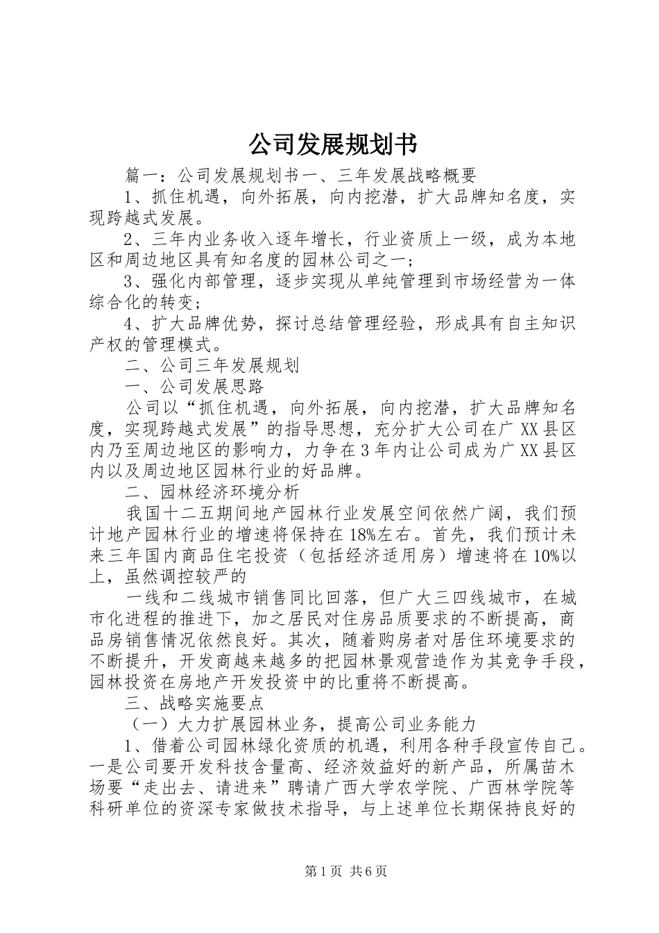公司发展规划书_第1页
