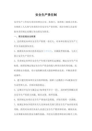 安全生产责任制(2018年度)