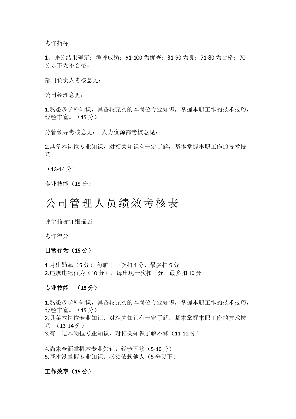 kpi考评指标_第1页