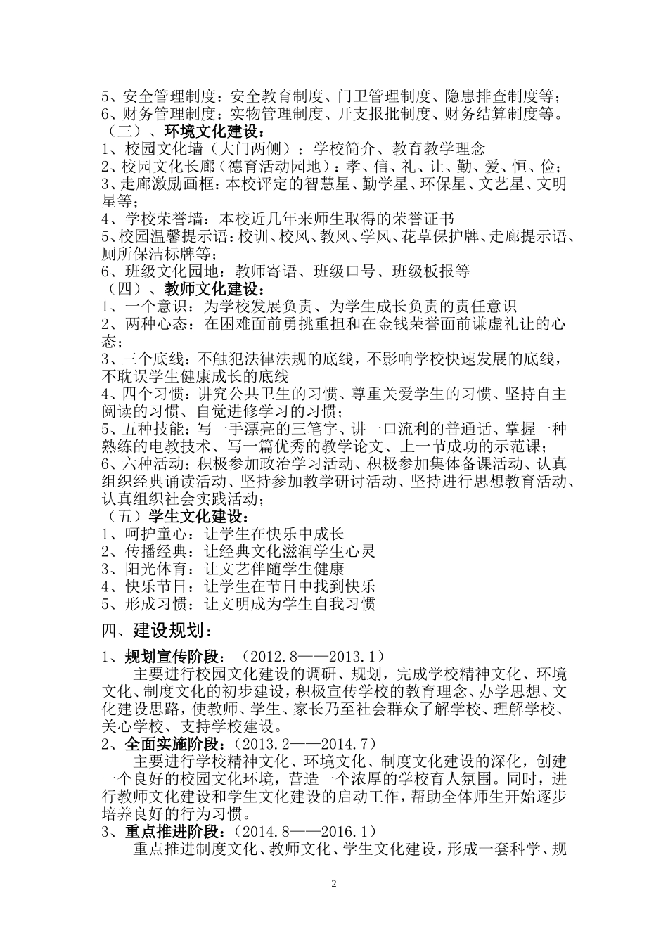 XX小学校园文化建设规划方案_第2页