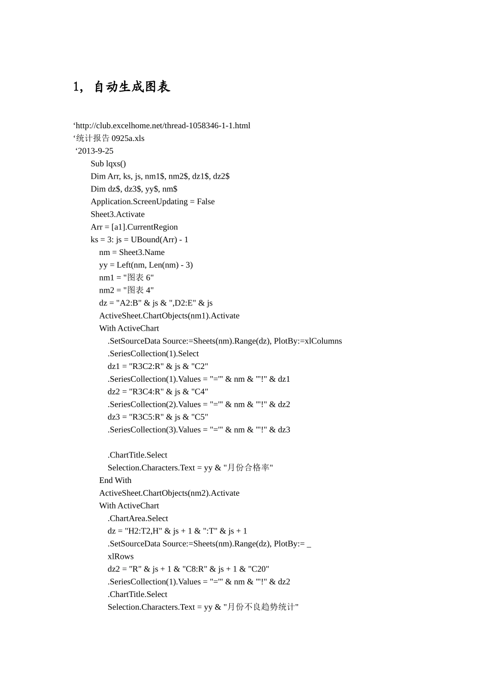 Excel VBA_批量自动制图表实例集锦_第1页