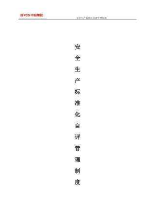安全生产标准化自评管理制度