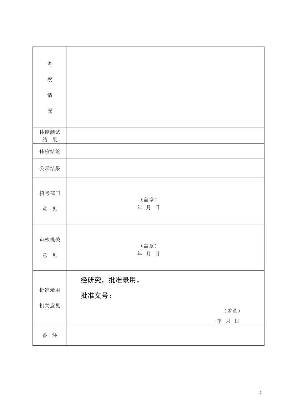 安徽2018年公务员录用审批表_第2页