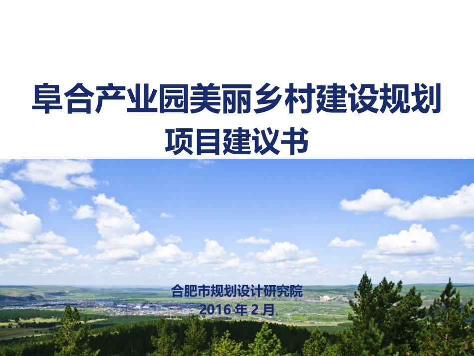 安徽省美丽乡镇项目策划书_第1页