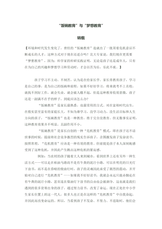 “饭碗教育”与“梦想教育”