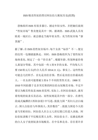ISIS贩卖性奴的背后阿拉伯人贩奴历史(组图)