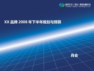 XXX品牌推广年度规划与预算