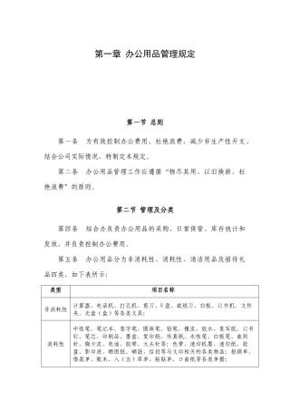 办公用品管理规定