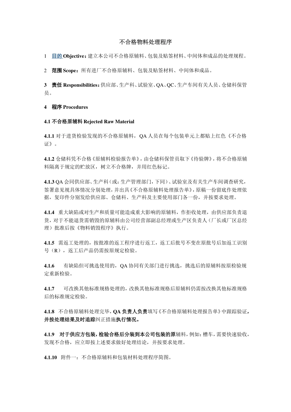 不合格物料处理程序_第1页