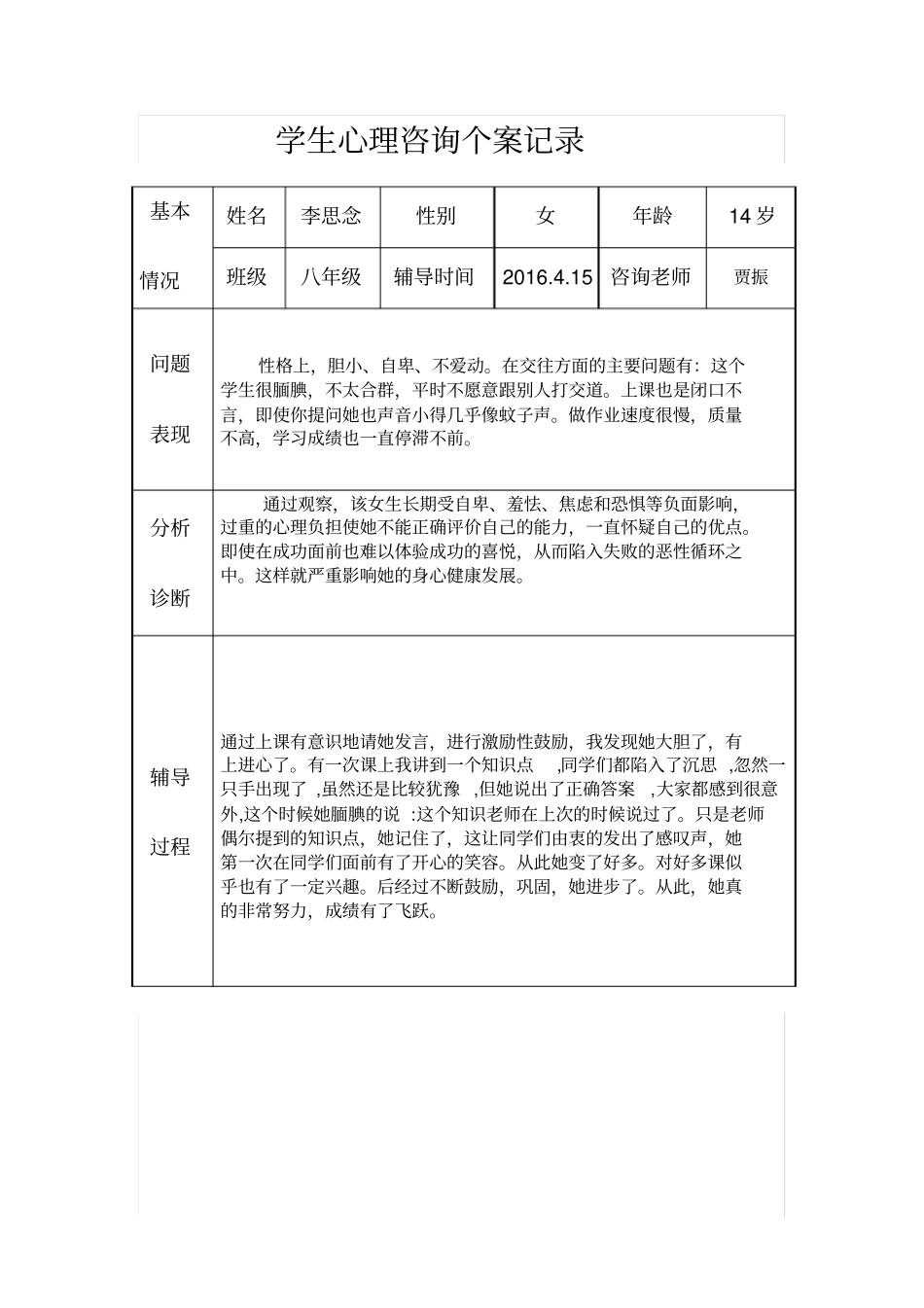 中学生心理咨询记录_第2页