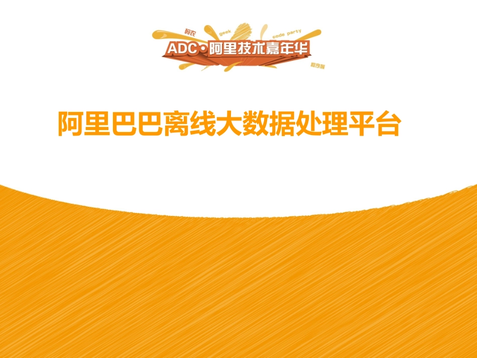 阿里巴巴离线大数据处理平台_第1页