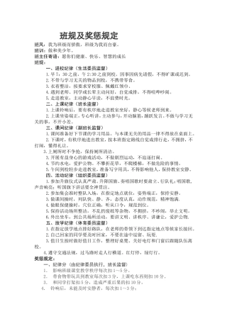 班规及奖惩规定