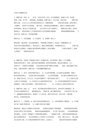 中学生心理辅导记录