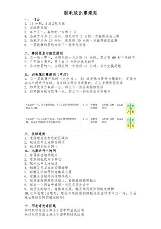 2018年最新羽毛球比赛规则