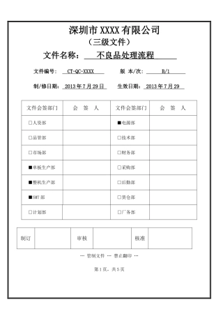 不良品处理流程