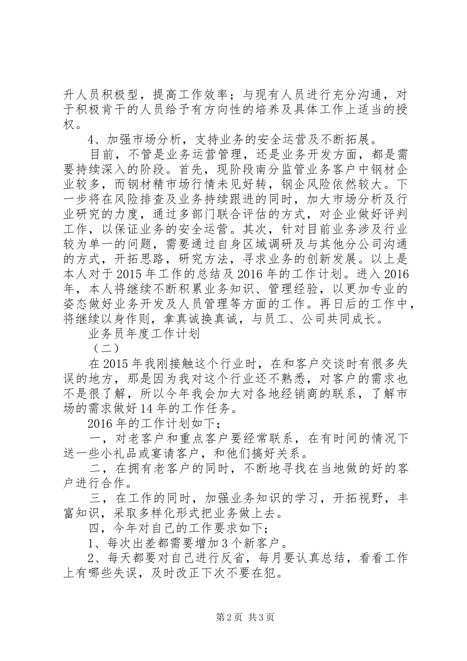 业务员年度工作计划_第2页