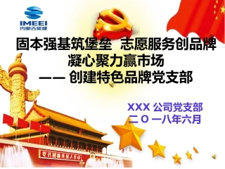 XXX党支部特色品牌党支部申报材料