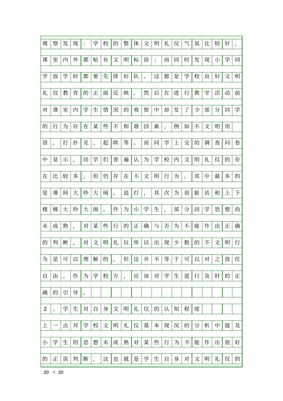 中学生文明礼仪教育调查报告精品工作报告_第2页