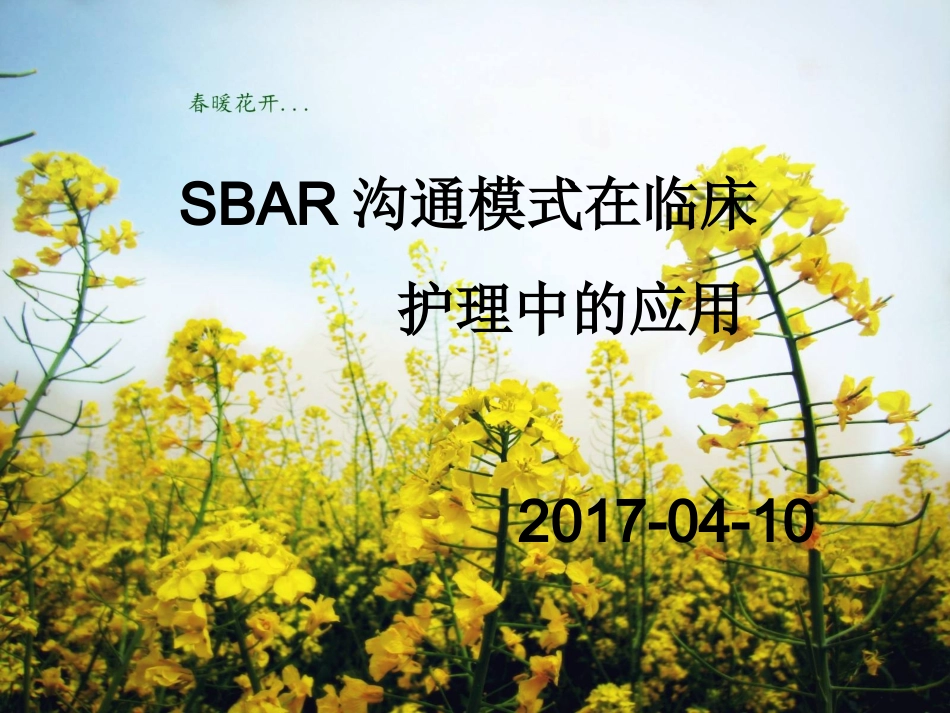 SBAR沟通模式_第1页
