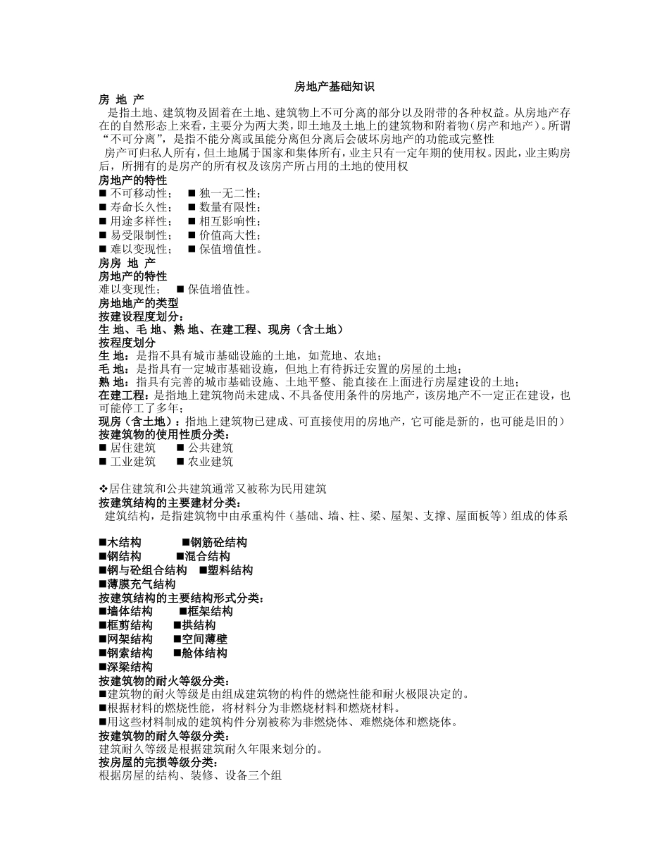 必看房地产基础知识大全_第1页