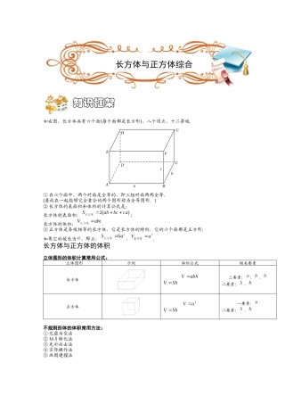 奥数长方体正方体综合